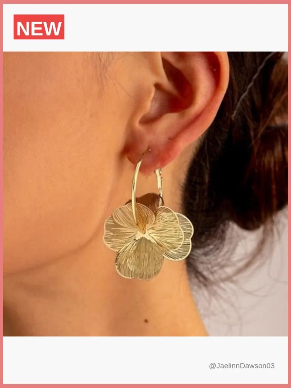 Drop Dangle Flower Earrings Statement Trendy Hoop Earring Floral Jewelry